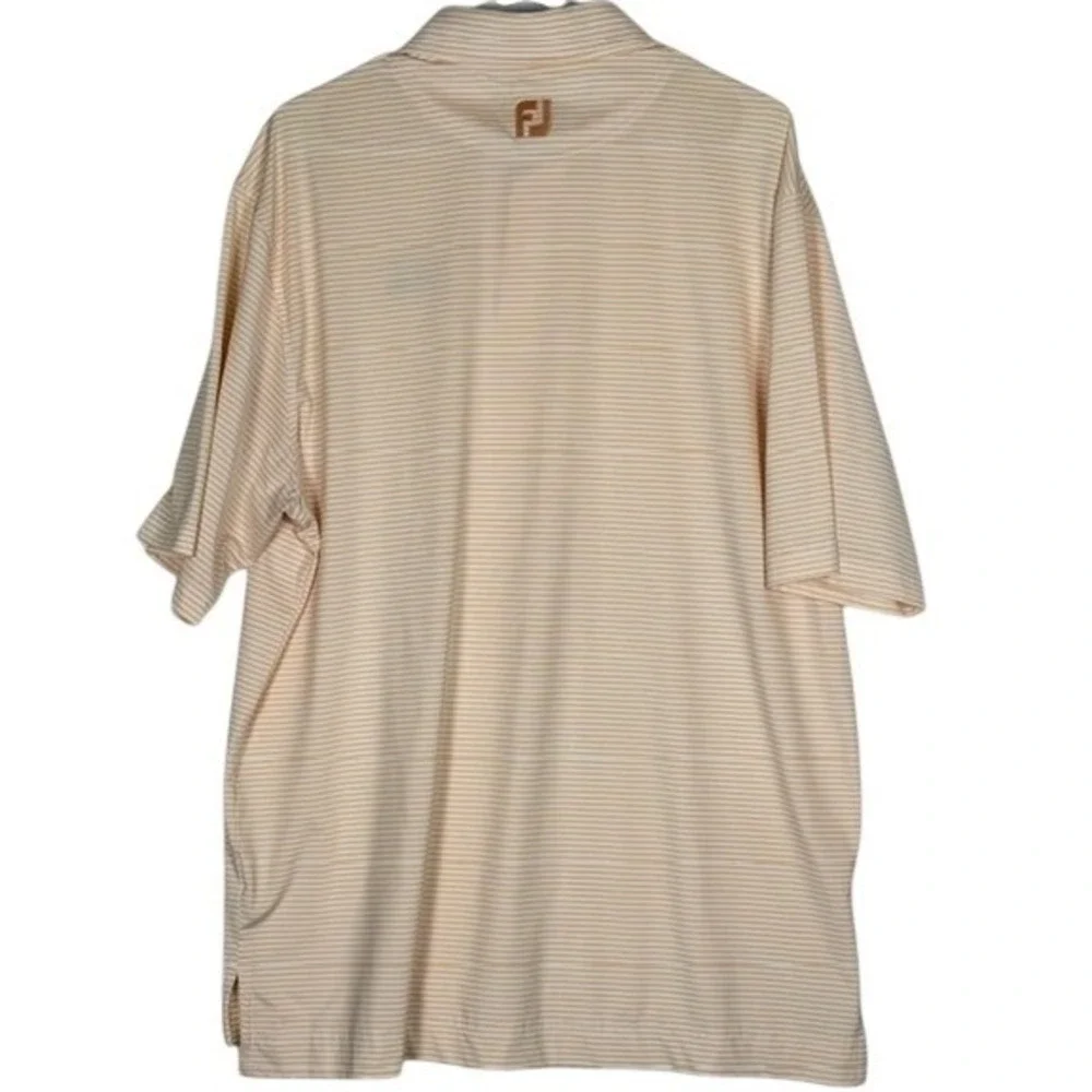 FootJoy Mens Orange Striped Presidio Golf Course‎ ProDry Polo Shirt Large XL